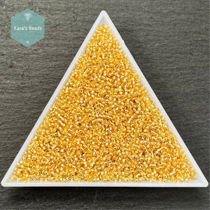 25g Tube 15/0 Miyuki Seed Beads RR15-003 Silver Lined Gold