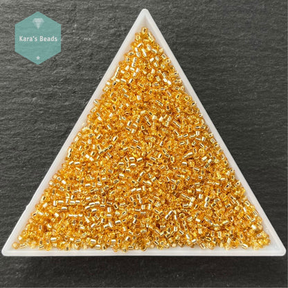 22g Tube 11/0 Miyuki Delica DB0042 Silver Lined Gold