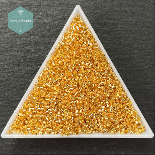 22g Tube 11/0 Miyuki Delica DB0042 Silver Lined Gold