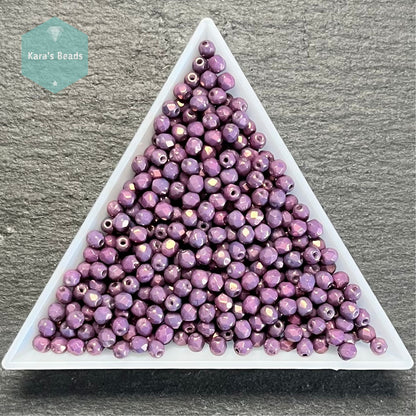 700pcs Tube 3mm Fire Polish Round Beads Chalk White Lila Vega Luster