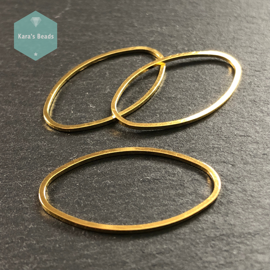 16x26 mm Oval Connector Gold 1 pc