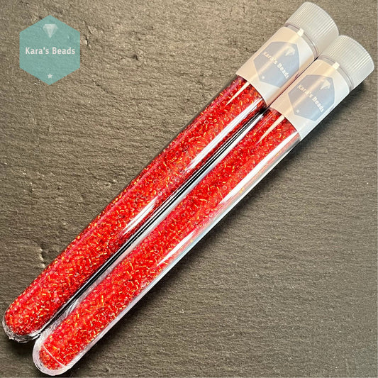 22g Tube 11/0 Miyuki Delica DB0043 Silver Lined Red