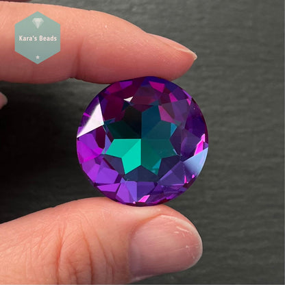 27mm Chaton Purple Emerald 1 pc