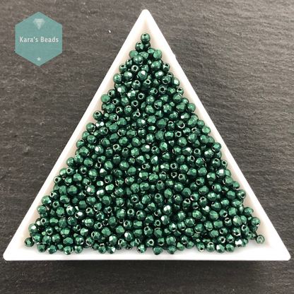 1200pcs Tube 2mm Fire Polish Saturated Metallic Martini Olive