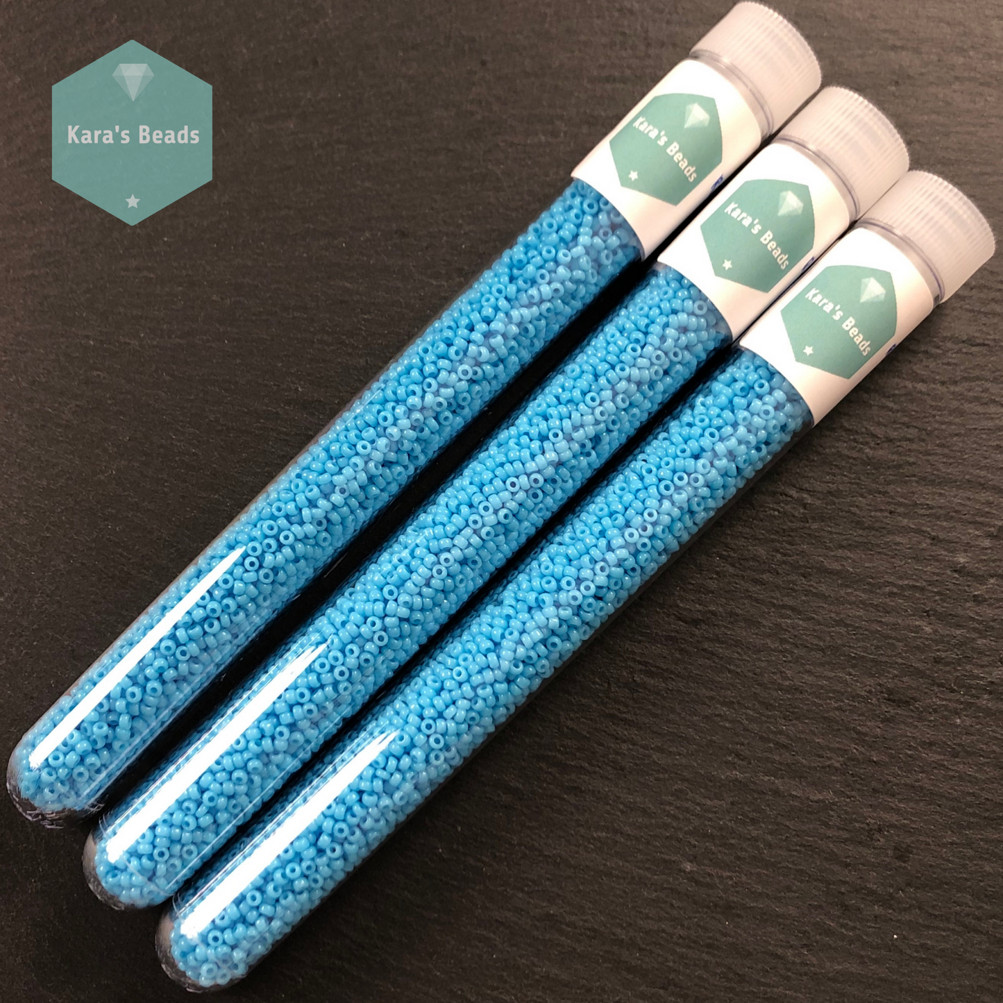 26g Tube 11/0 Miyuki Seed Beads RR11-413 Opaque Turquoise Blue