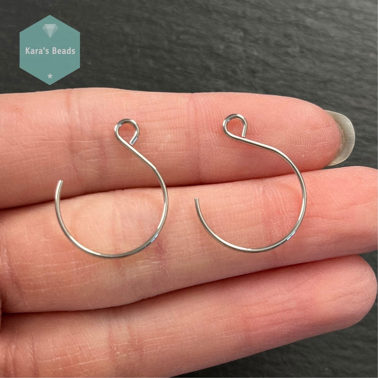 Stainless Steel Round Earring Hooks 1 pair