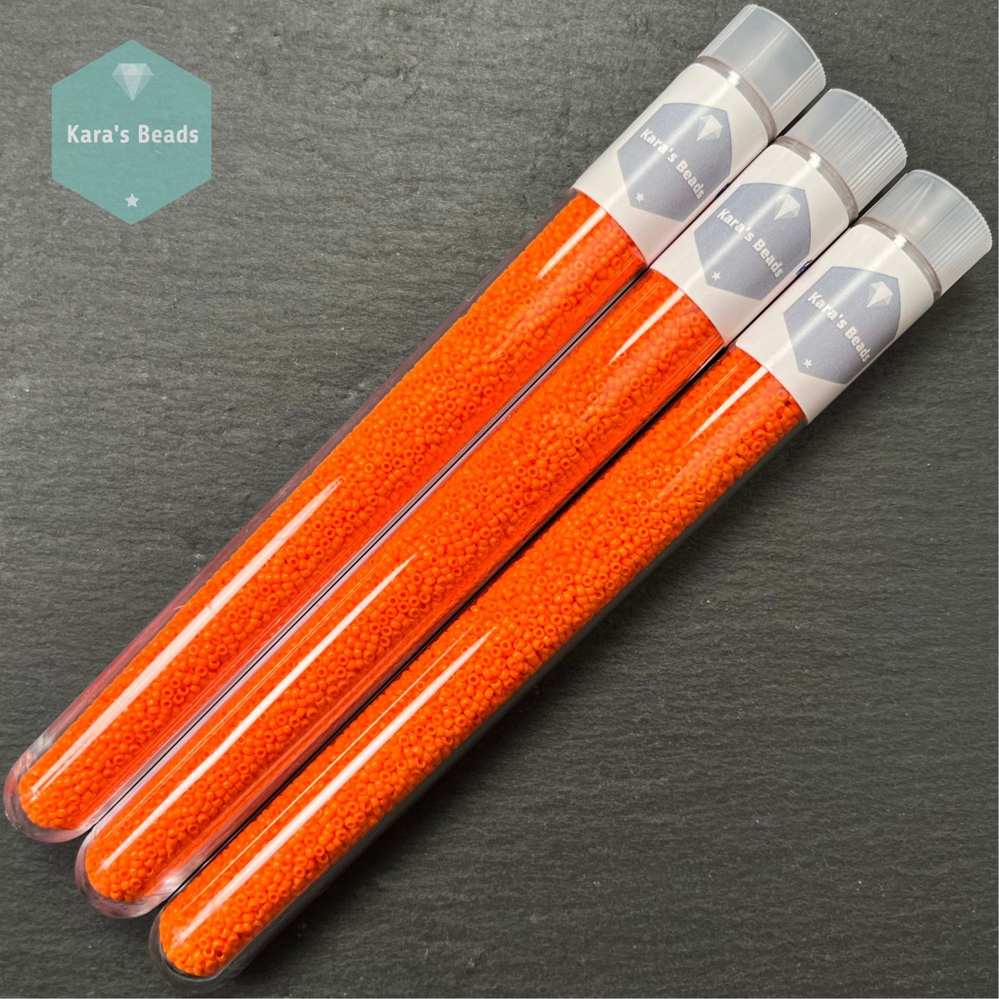 25g Tube 15/0 Miyuki Seed Beads RR15-0406 Opaque Orange