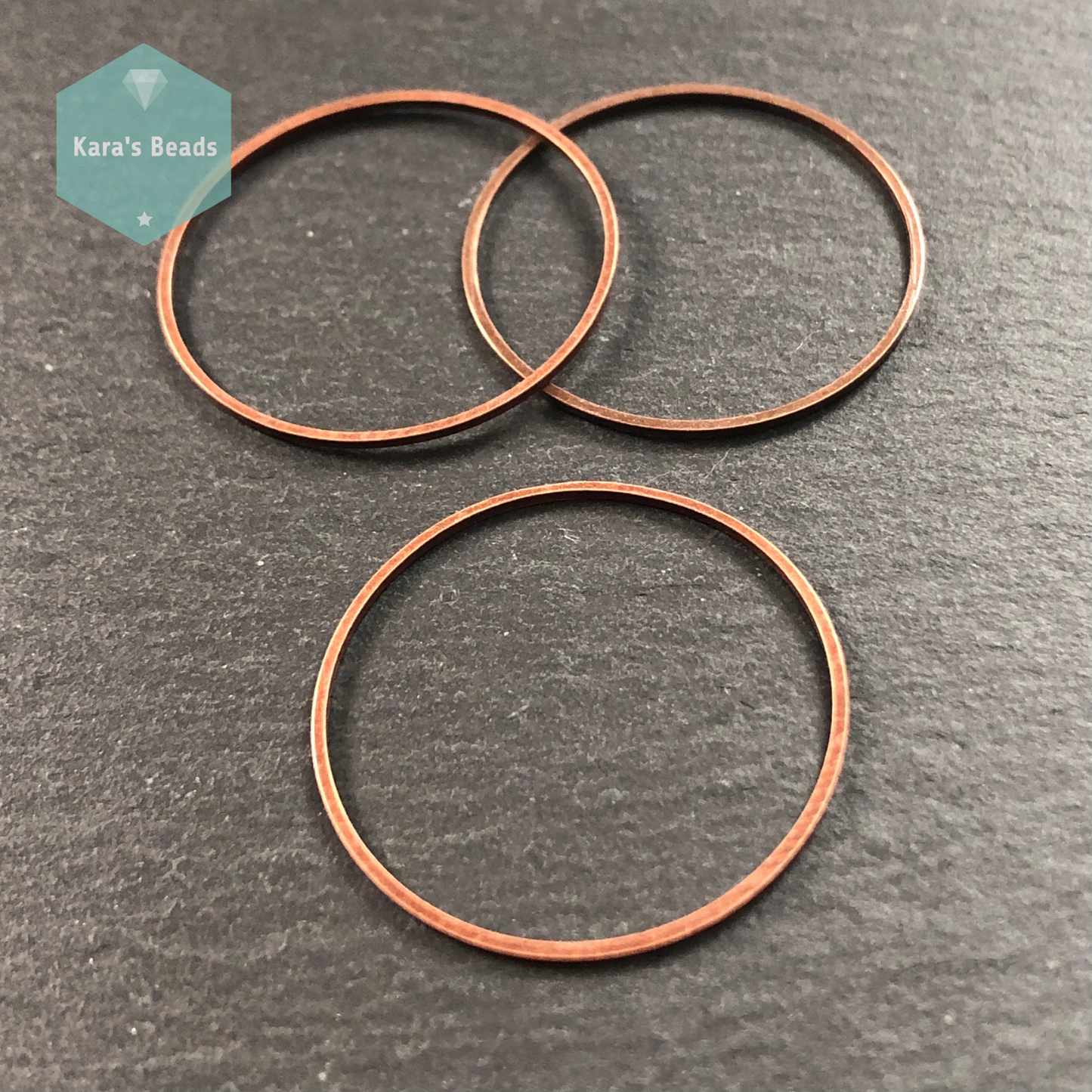 30mm Round Connector Red Copper 1 pc