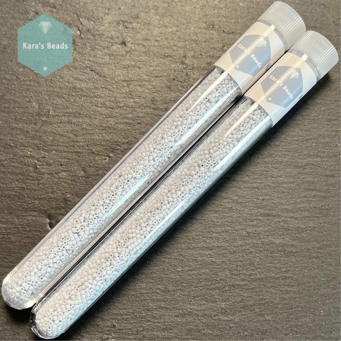 22g Tube 11/0 Miyuki Delica DB0209 Opaque Light Grey Luster