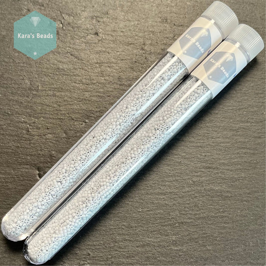 22g Tube 11/0 Miyuki Delica DB0209 Opaque Light Grey Luster