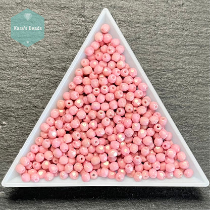 700pcs Tube 3mm Fire Polish Round Beads Chalk White Lila Luster