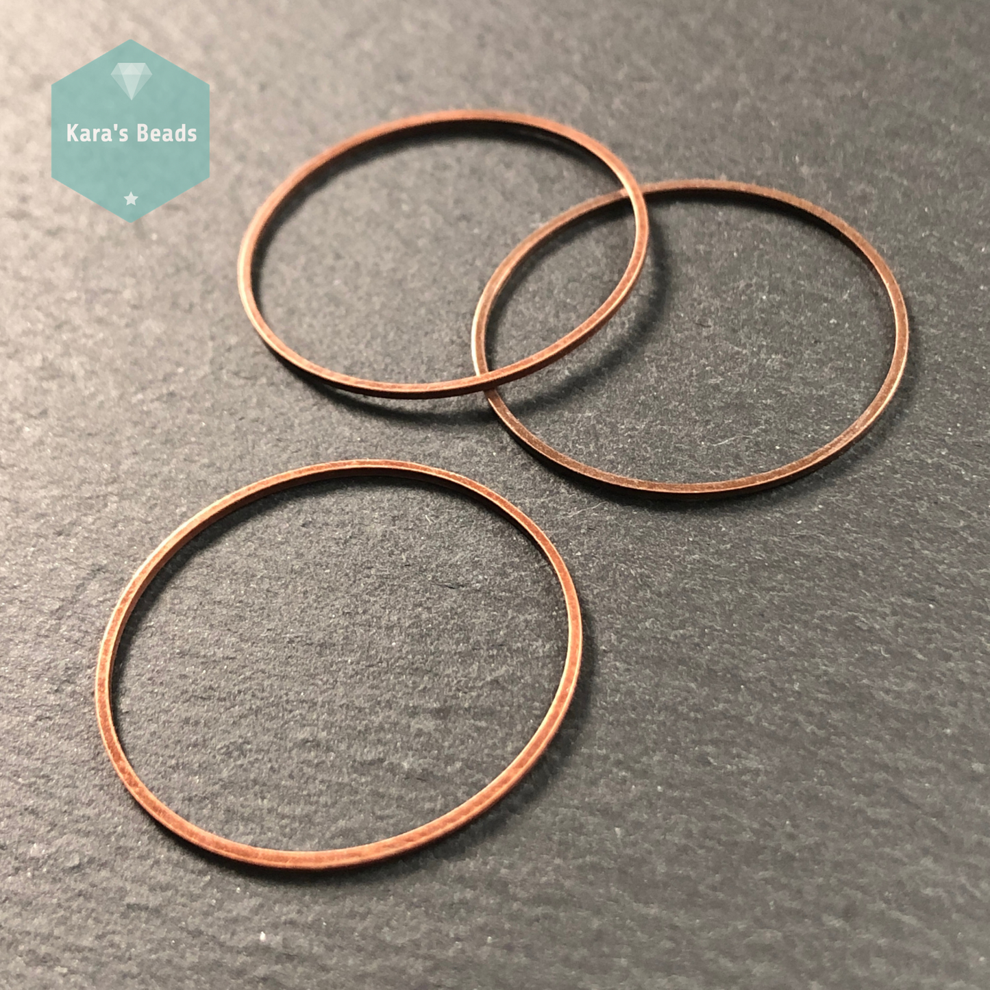 30mm Round Connector Red Copper 1 pc