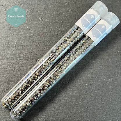 700pcs Tube 3mm Fire Polish Round Beads Iris Brown