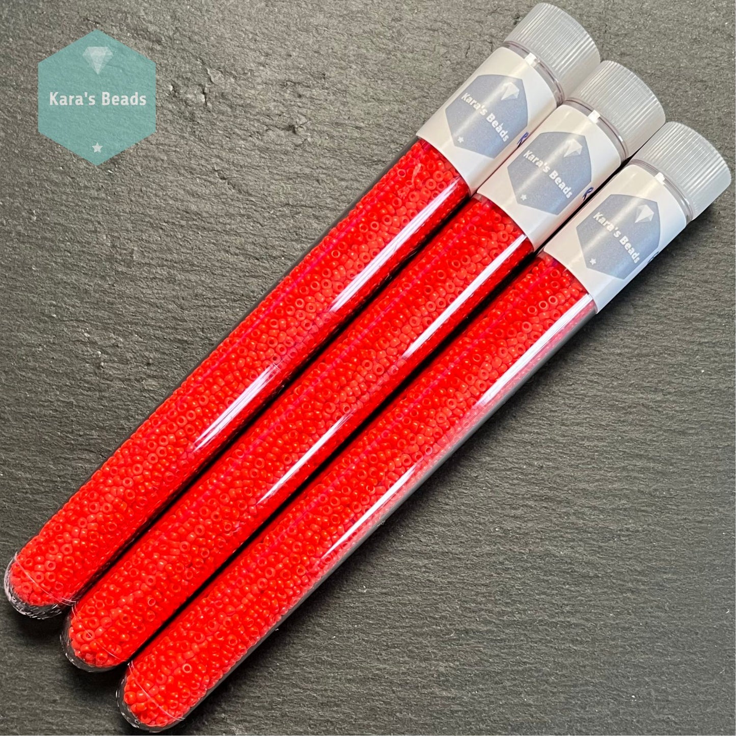 25g Tube 11/0 Miyuki Seed Beads RR11-0407 Opaque Red