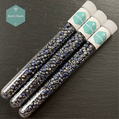 23g Tube Matubo 6/0 Opaque Blue Picasso Silver