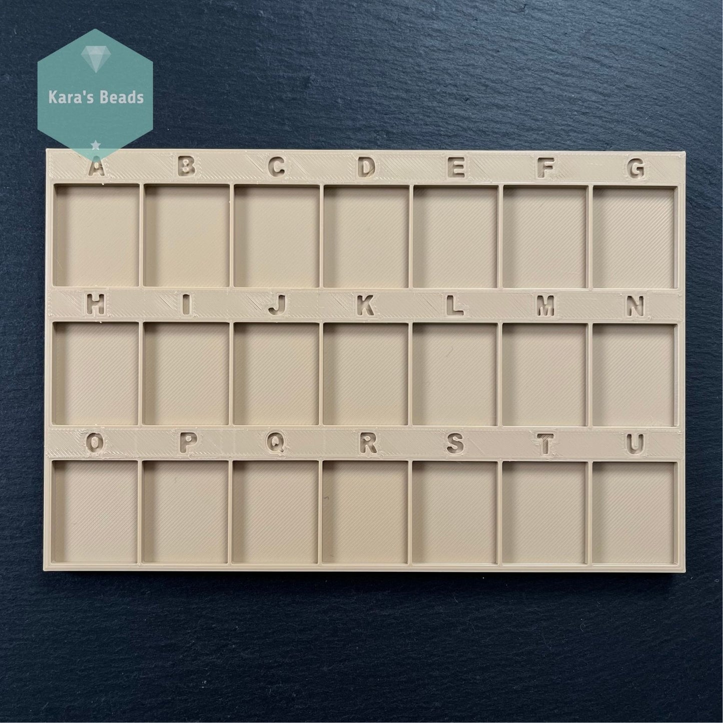 A to U Bead Tray for Peyote Patterns 21 Compartments Nude Colour