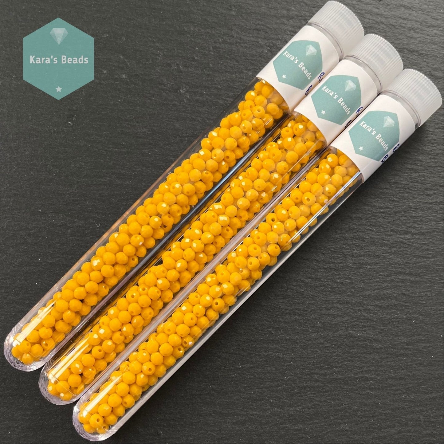 300pcs Tube 3x4mm Rondelle Beads Butterscotch