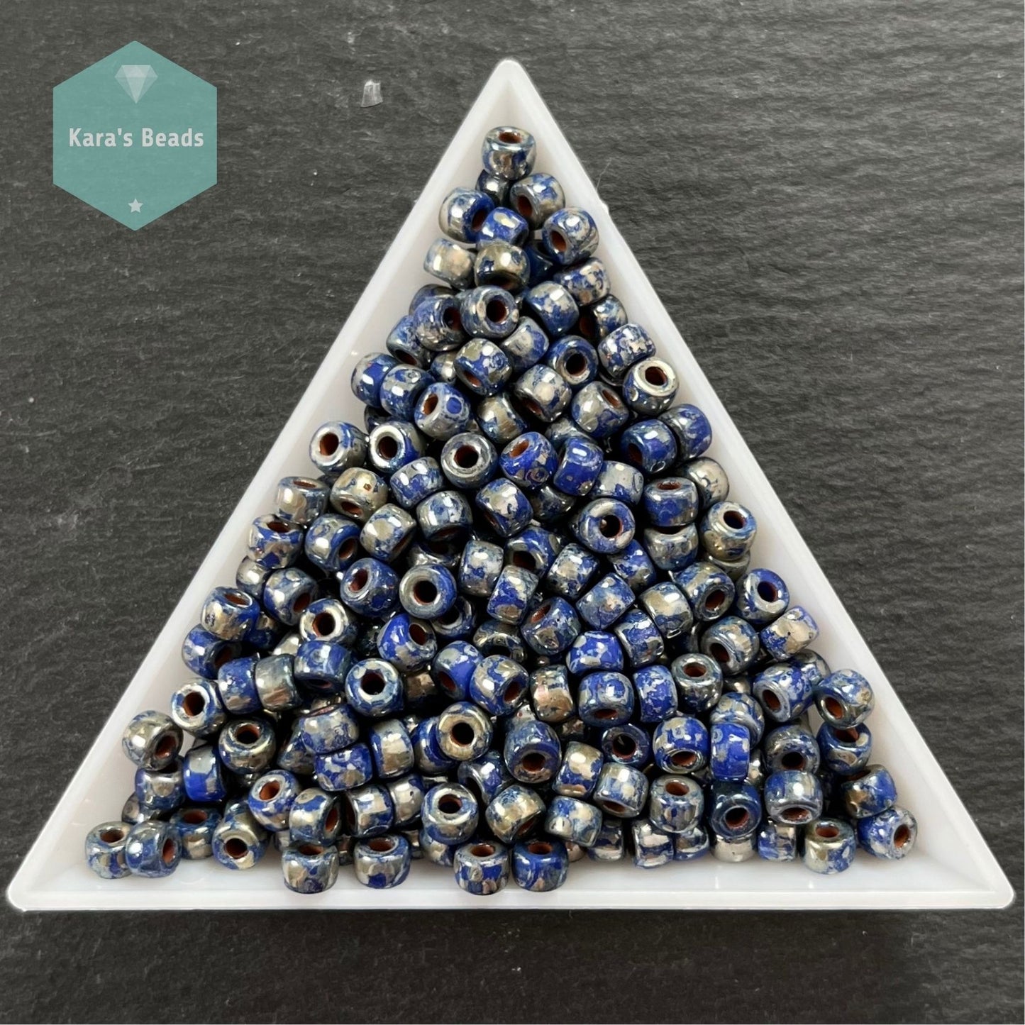 23g Tube Matubo 6/0 Opaque Blue Picasso Silver