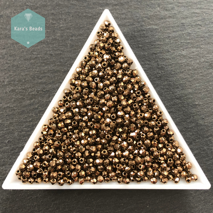 1200pcs Tube 2mm Fire Polish Bronze