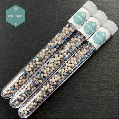 300pcs Tube 3x4mm Blue Plated Tan Rondelle Beads