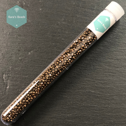 1200pcs Tube 2mm Fire Polish Bronze