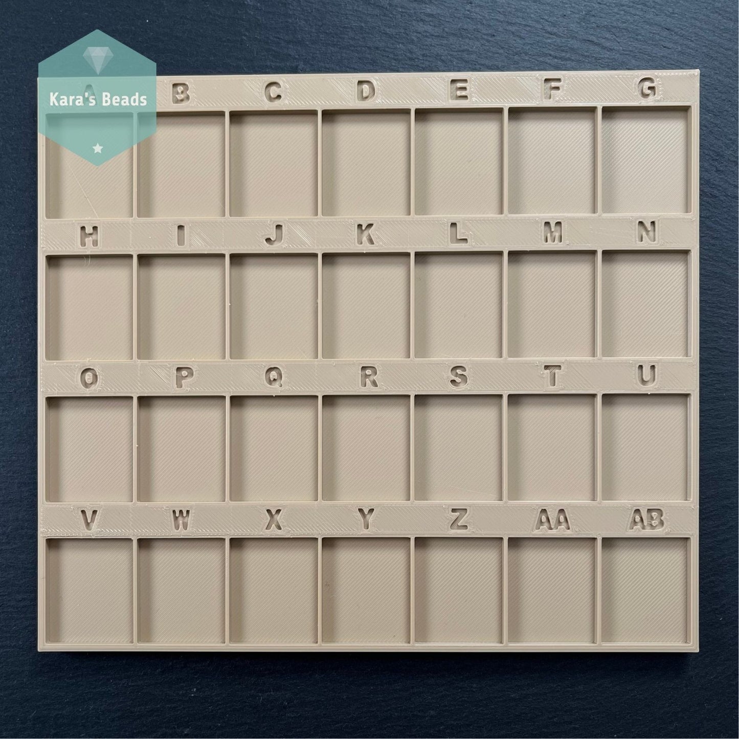 A to AB Bead Tray for Peyote Patterns 28 Compartments Nude Colour