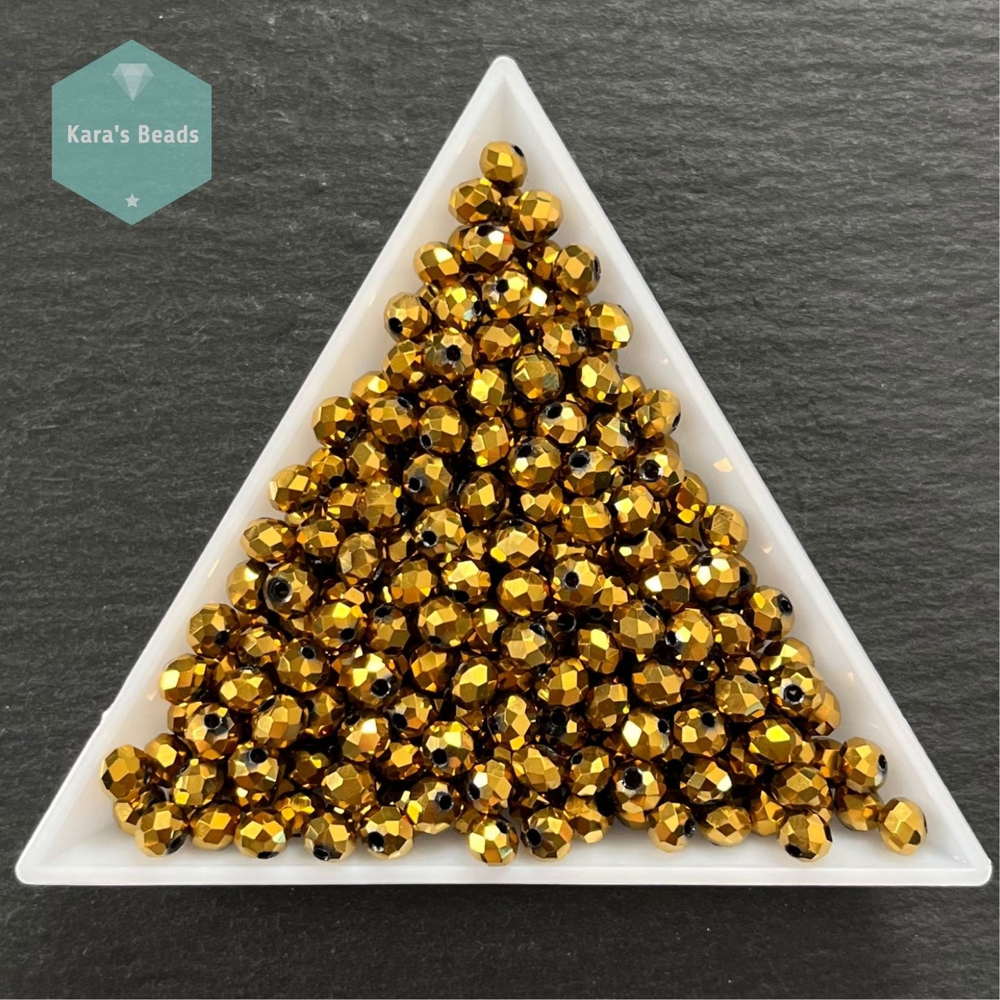 300pcs Tube 3x4mm Gold Rondelle Beads