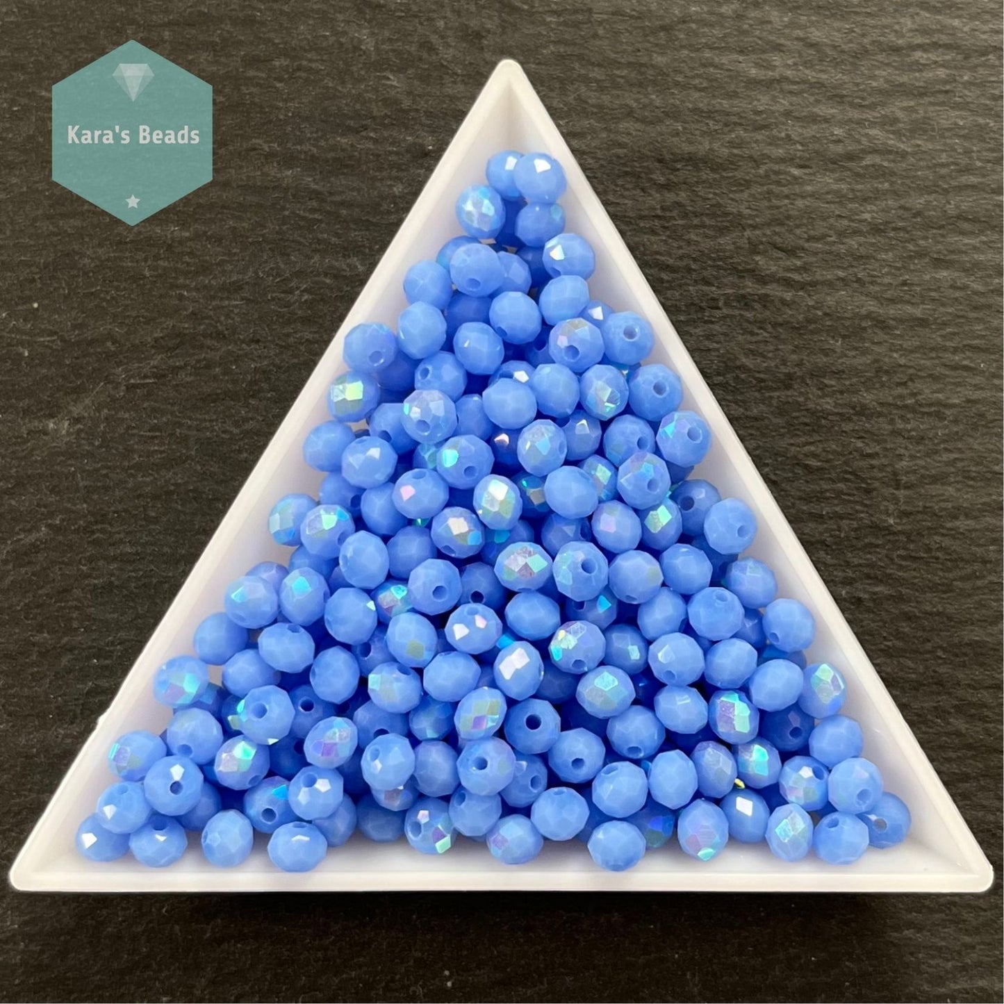 300pcs Tube 3x4mm Half AB Coat Periwinkle Rondelle Beads