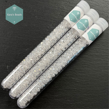 300pcs Tube 3x4mm Crystal AB Rondelle Beads
