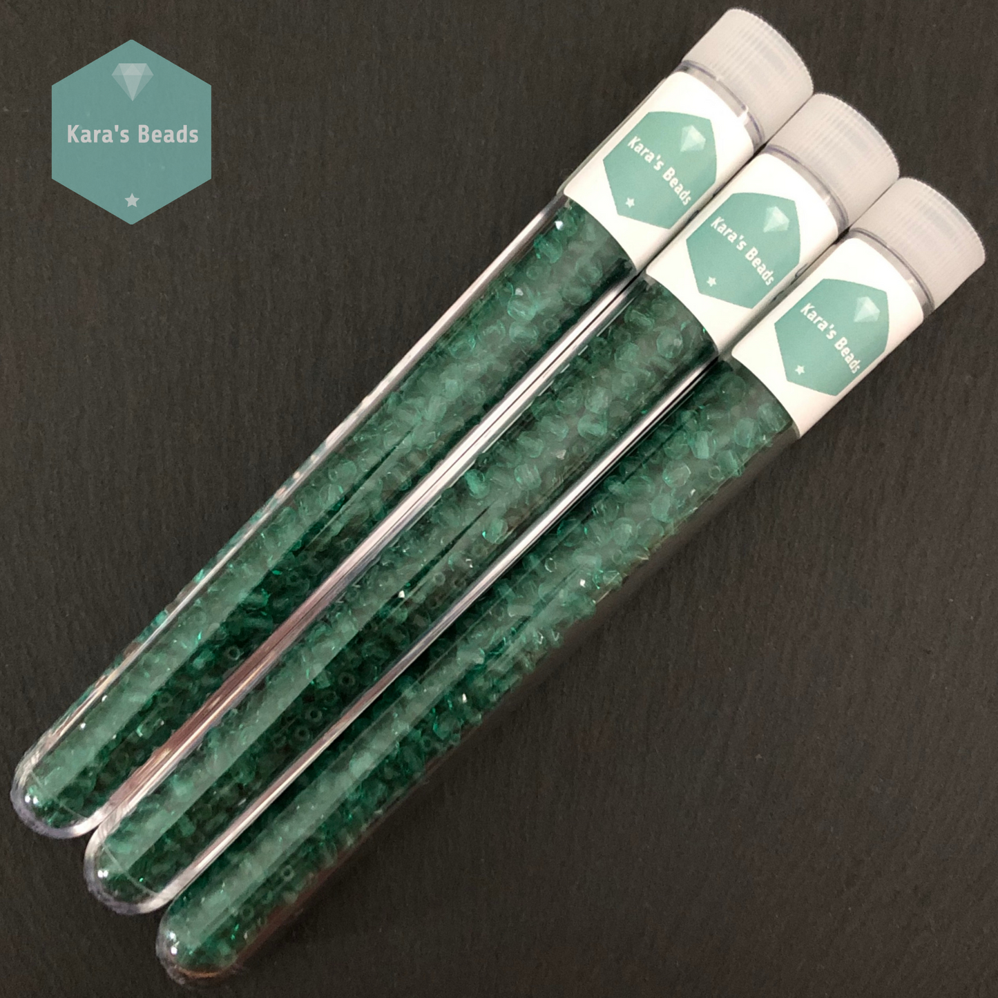 300pcs Tube 4mm Fire Polish Round Beads Emerald