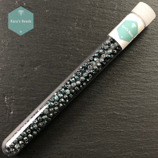 300pcs Tube 4mm Fire Polish Round Beads Tweedy Green