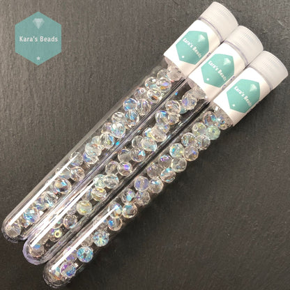 30pcs Tube 8mm Crystal AB Fire Polish Round Beads