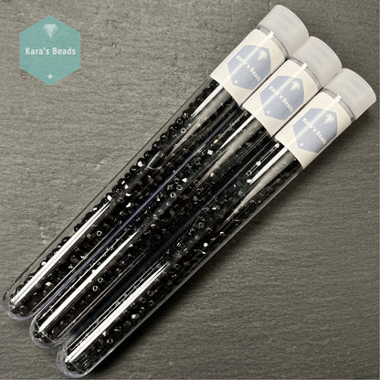 300pcs Tube 4mm Fire Polish 23980 Jet Black