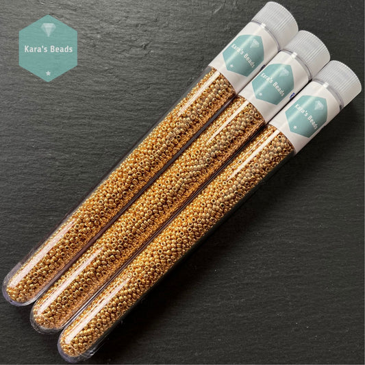 25g Tube 11/0 Miyuki Seed Beads RR11-1053 Galvanized Yellow Gold