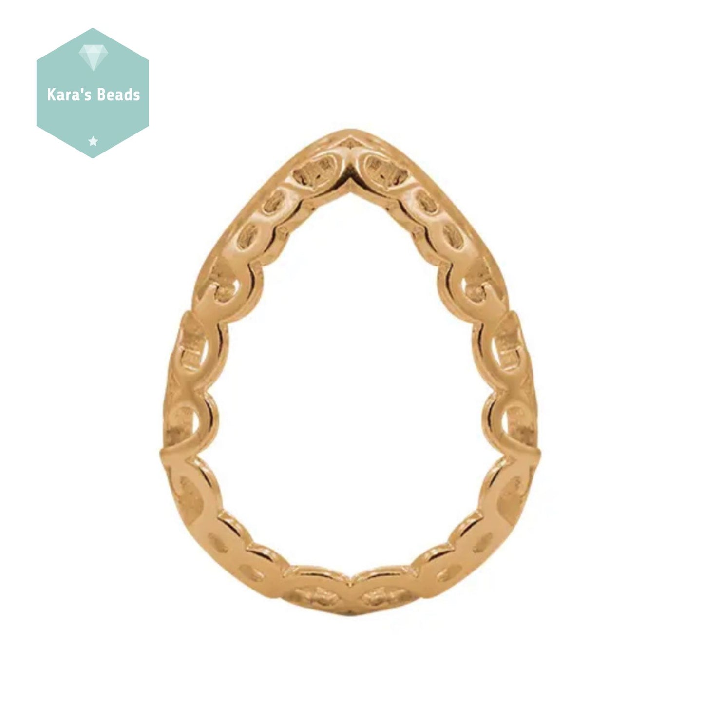 10x14 mm Drop Cabochon Setting Gold 1 pc