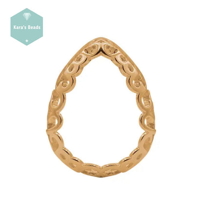 10x14 mm Drop Cabochon Setting Gold 1 pc