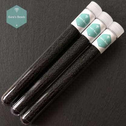 25g Tube 11/0 Miyuki Seed Beads RR11-0401F Opaque Matte Black