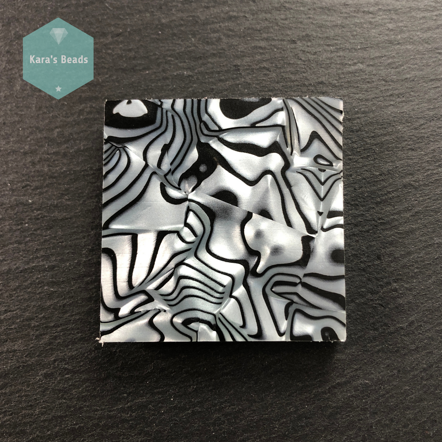 48x48 mm Double Sided Tile Black and White Marble Effect 1 pc