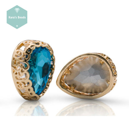 10x14 mm Drop Cabochon Setting Gold 1 pc