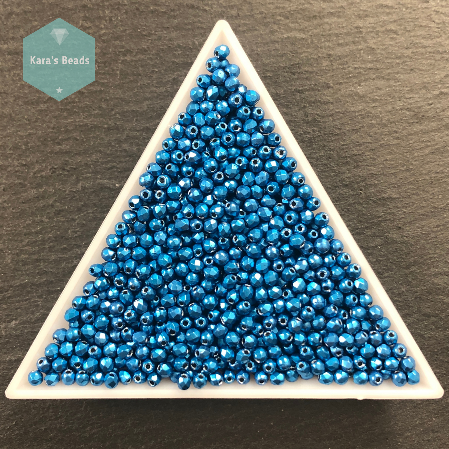 1200pcs Tube 2mm Fire Polish Saturated Metallic Nebulas Blue