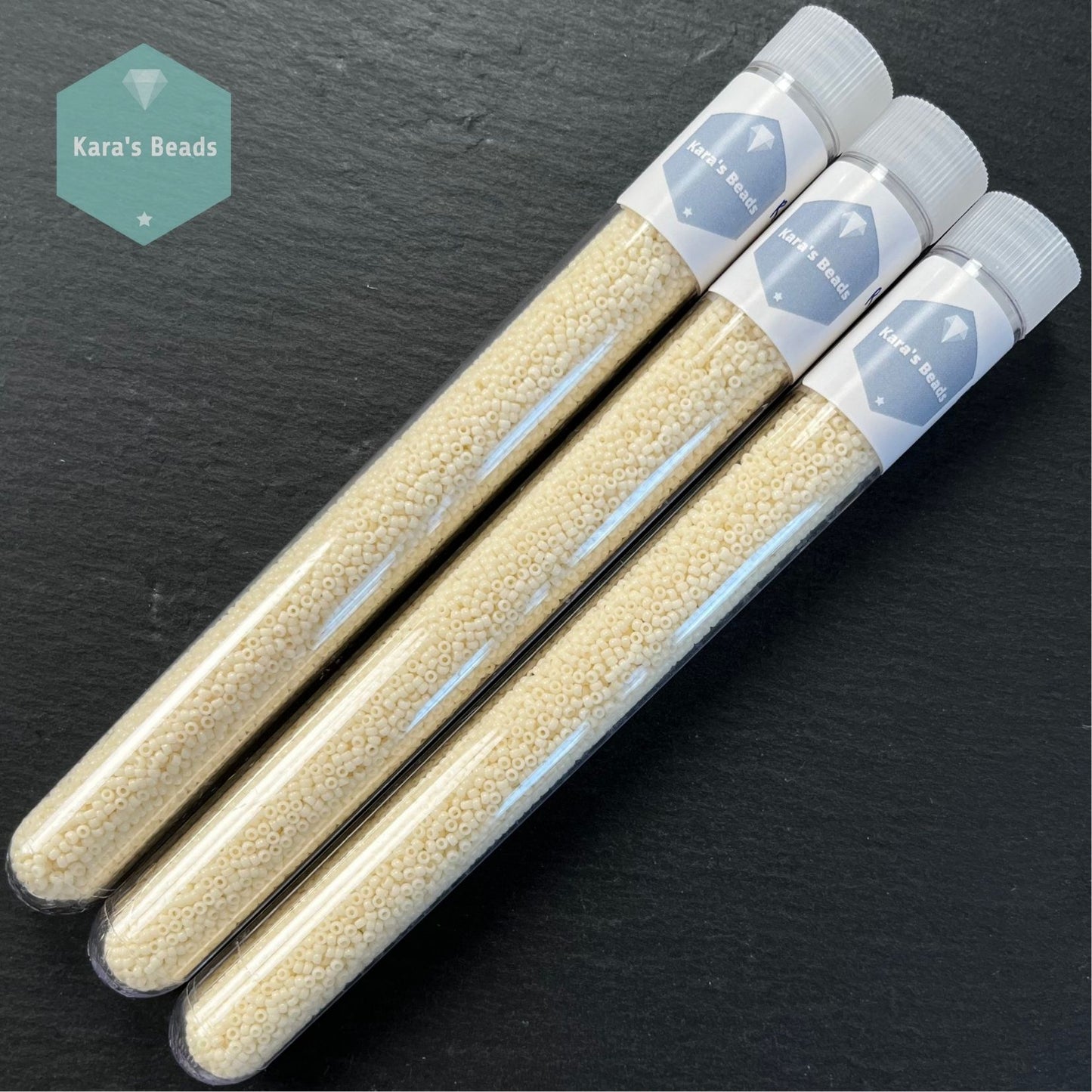 25g Tube 15/0 Miyuki Seed Beads RR15-0491 Opaque Ivory