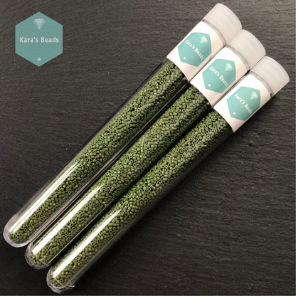 22g Tube 11/0 Miyuki Delica DB1135 Opaque Avocado