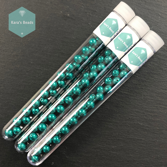 25pcs Tube 8mm Saturated Metallic Arcadia Druk Round Beads