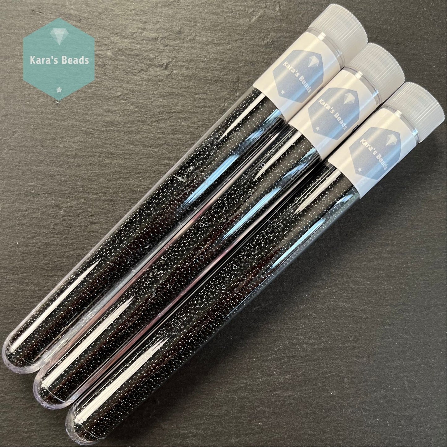 25g Tube 15/0 Miyuki Seed Beads RR15-0401 Black