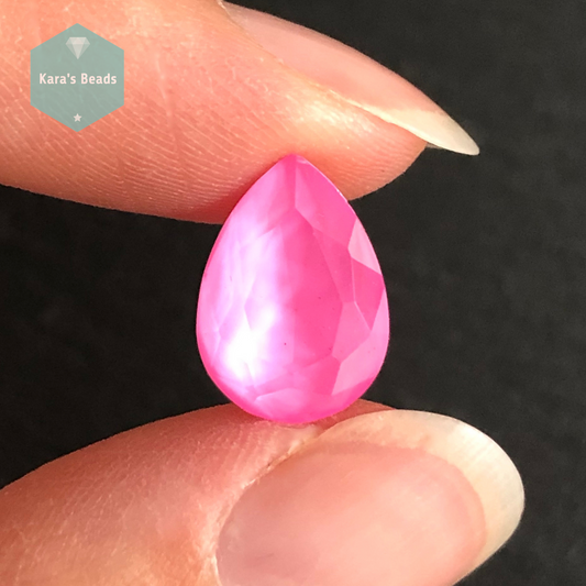 10x14 mm Drop Glass Cabochon Light Pink 1 pc