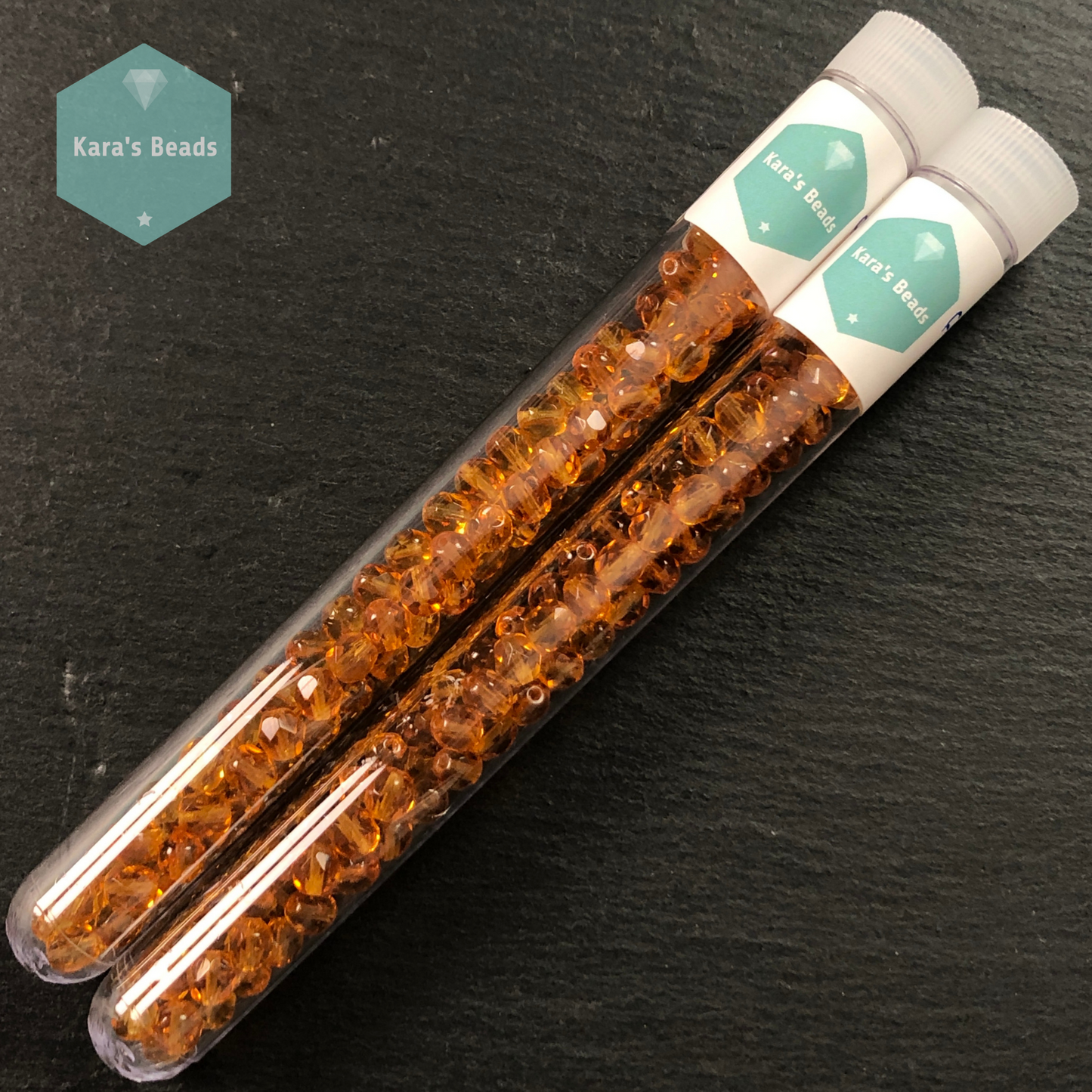 90pcs Tube 6mm Fire Polish Topaz