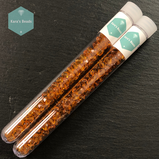 90pcs Tube 6mm Fire Polish Topaz