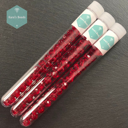 30pcs Tube 8mm Siam Ruby Fire Polish Round Beads