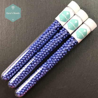 300pcs Tube 4mm Powdery Blue Druk Round Beads