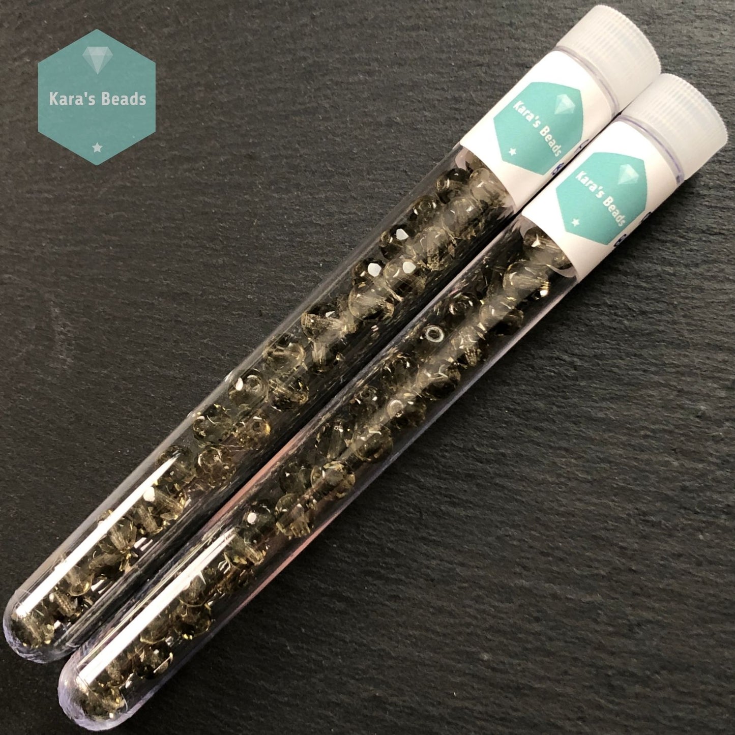 30pcs Tube 8mm Black Diamond Fire Polish Round Beads